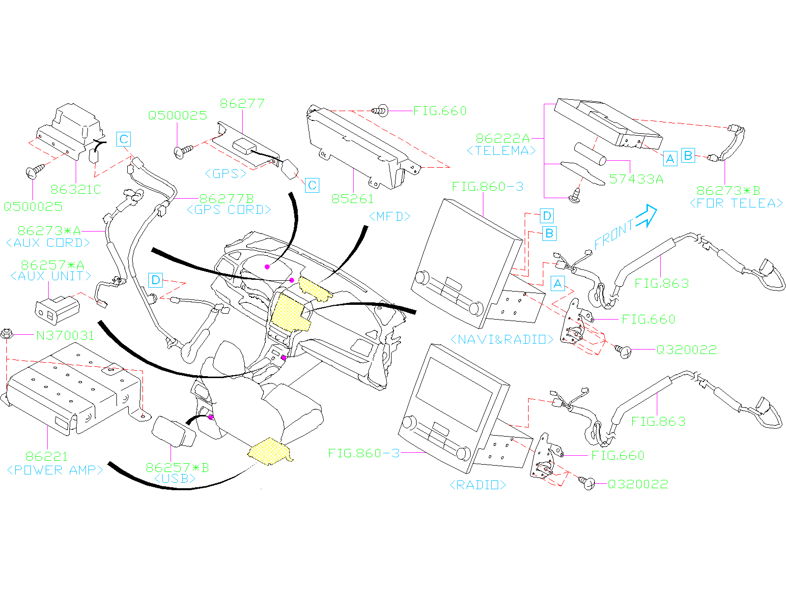 57433AN000 Subaru Battery DCM. SYSTEM, RADIO, Electrical, AUDIO
